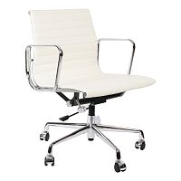 кресло eames style с регулируемой высотой белая кожа в Костроме