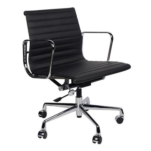кресло eames style черная кожа в Костроме