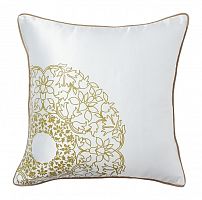 подушка с золотыми цветами flower weaving white в Костроме