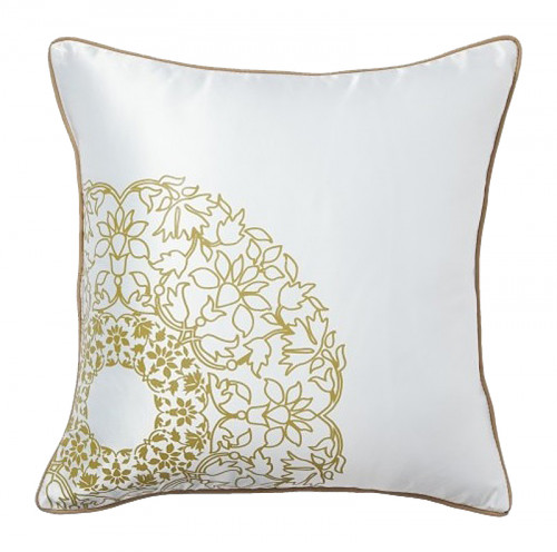 подушка с золотыми цветами flower weaving white в Костроме