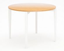 стол обеденный с коричневой столешницей и белыми ножками circus compact в Костроме