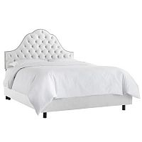кровать двуспальная 180х200 белая с каретной стяжкой alina tufted white в Костроме