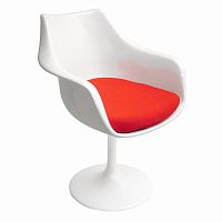 кресло tulip armchair бело-красное шерсть в Костроме