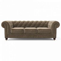 диван chesterfield lux трехместный прямой бежевый в Костроме