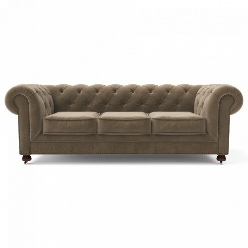 диван chesterfield lux трехместный прямой бежевый в Костроме