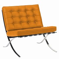 кресло barcelona chair кожа оранжевое в Костроме