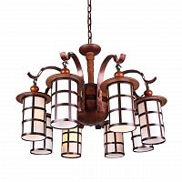 подвесная люстра omnilux nazare oml-58813-08 коричневая в Костроме