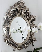 зеркало настенное в резном серебряном багете овьедо florentine silver в Костроме