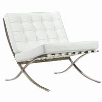 кресло barcelona chair белое в Костроме