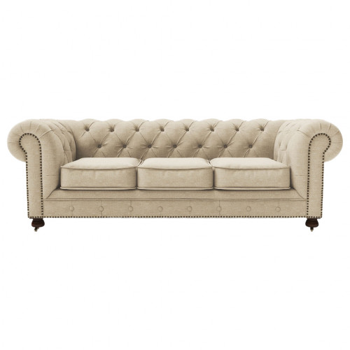 диван chesterfield lux трехместный прямой кремовый в Костроме