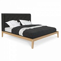 кровать двуспальная с мягким изголовьем 160x200 темно-серая fly soft new в Костроме