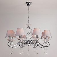подвесная люстра eurosvet kelly 10085/8 хром/прозрачный хрусталь strotskis в Костроме