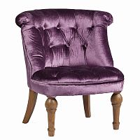 кресло sophie tufted slipper chair микровелюр фиолетовое в Костроме