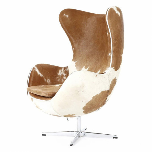 кресло egg chair коричнево-белое в Костроме