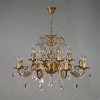 подвесная люстра ambiente alicante 8888/8+8 ab leaf crystal бронза в Костроме
