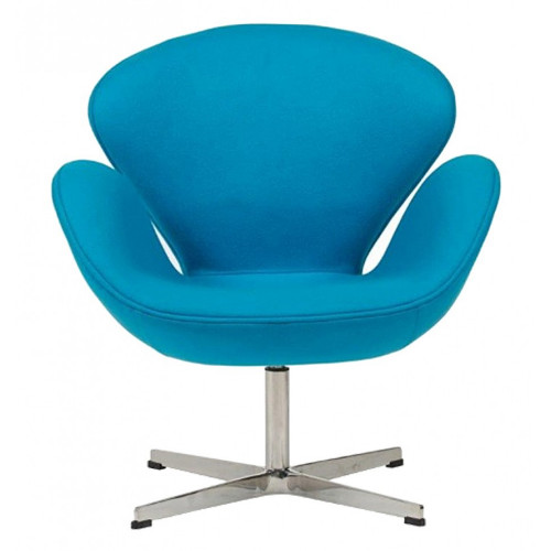 кресло swan chair кашемир голубое в Костроме