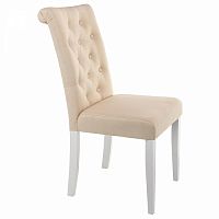 стул деревянный amelia white / fabric cream в Костроме