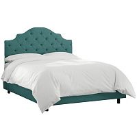 кровать двуспальная 180х200 зеленая с каретной стяжкой henley tufted teal в Костроме