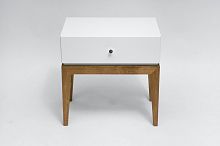 прикроватная тумбочка белая с одним ящиком one static в Костроме