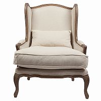 кресло мягкое с ушами lorraine chair with burlap бежевое в Костроме