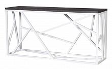 консоль geometric 180x50x90 хром, темно-коричневая столешница в Костроме