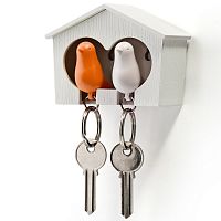 держатель+брелок для ключей двойной sparrow белый-оранж в Костроме