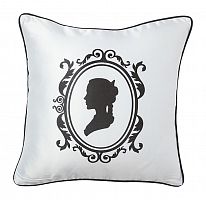 подушка с изображением женского силуэта ladies' profile white в Костроме