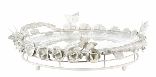 блюдо в металлической оправе цветы в Костроме