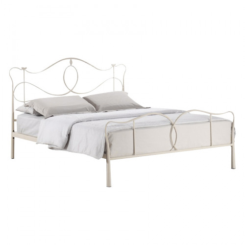 кованая двуспальная кровать 160х200 белая lili в Костроме