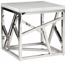 стол журнальный geometric маленьки белый хром в Костроме