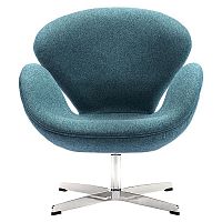 кресло swan chair сине-зеленое в Костроме