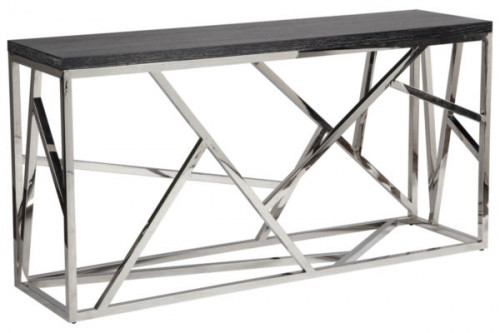 консоль geometric 180x50x90 металл, черная столешница в Костроме