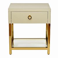 тумбочка с выдвижным ящиком classic бежевая с золотом в Костроме