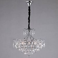 подвесная люстра eurosvet crystal 10080/6 хром/прозрачный хрусталь strotskis в Костроме