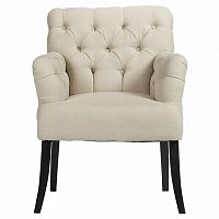 кресло мягкое с каретной стяжкой белое castro armchair в Костроме