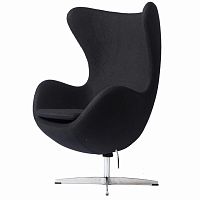 кресло egg chair кашемир черное в Костроме