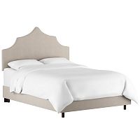 кровать двуспальная 160х200 бежевая camille light gray velvet в Костроме