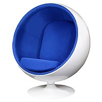 кресло eero ball chair синее с белым в Костроме