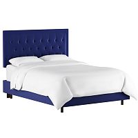 кровать двуспальная 180х200 синяя с каретной стяжкой alix blue в Костроме