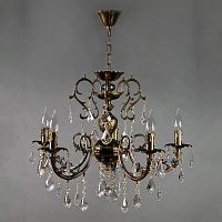 подвесная люстра ambiente alicante 8888/5 pb leaf crystal в Костроме