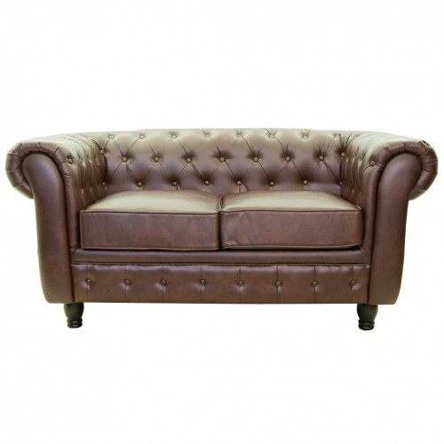диван chesterfield двухместный прямой коричневый в Костроме