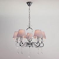 подвесная люстра eurosvet kelly 10085/5 хром/прозрачный хрусталь strotskis в Костроме