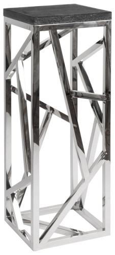 консоль geometric высокая 40x40x110 металл, черная столешница в Костроме