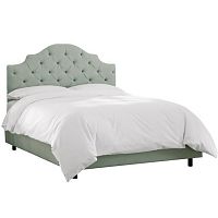 кровать двуспальная 160х200 светло-голубая с каретной стяжкой henley tufted swedish blue в Костроме