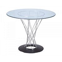 стол noguchi cyclone glass диаметр 100 см хром, прозрачный в Костроме