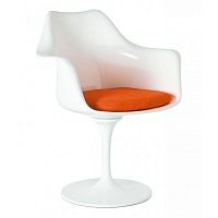 кресло tulip armchair бело-оранжевое шерсть в Костроме