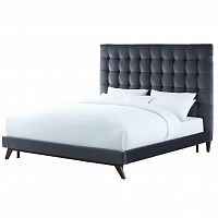кровать двуспальная 160х200 серая из велюра eden в Костроме