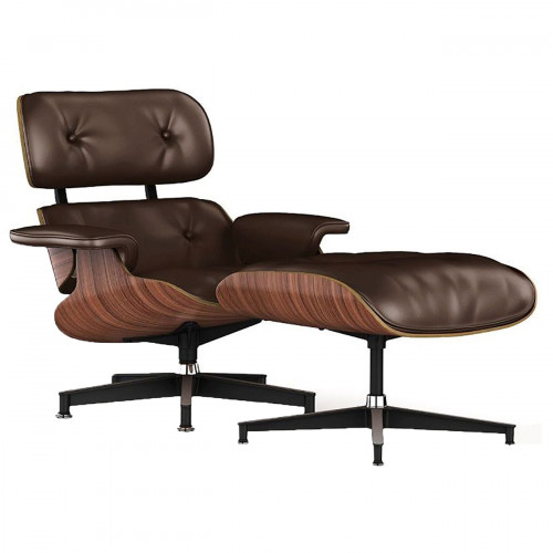 кресло lounge chair & ottoman коричневое в Костроме