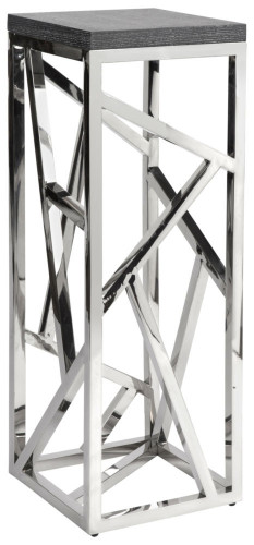 консоль geometric высокая 40x40x110 металл, серая столешница в Костроме