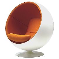кресло eero ball chair бело-оранжевое в Костроме